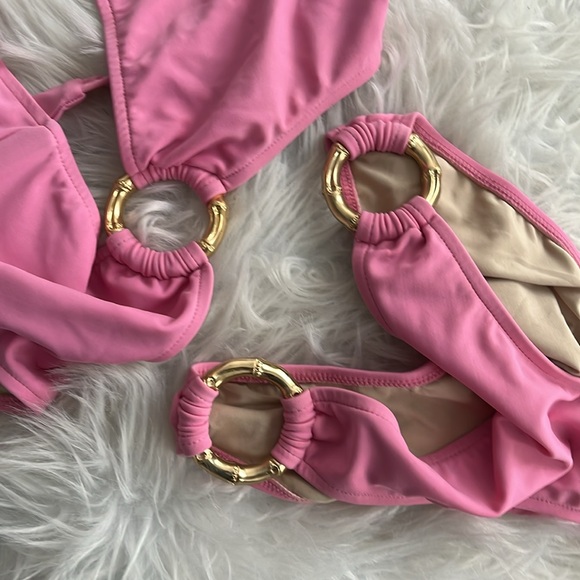 Milly Cabana Pastel Pink Bikini Top + Bottom - Picture 7 of 8